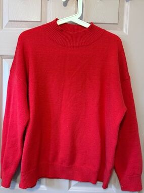 SHEIN Red Crew Neck Sweater